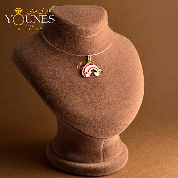 آویز طلا میناکاری رنگین کمان قلبی